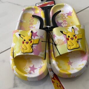 Pokemon Pikachu Yellow and Pink Slide Sandals
